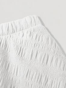 SHEIN MOD 女款黑色復古迪斯可哥德龐克搖滾雙層下擺裙，高低設計，約會外出、派對、生日、節慶服飾，秋季舞會 - 白色 - 查看 3