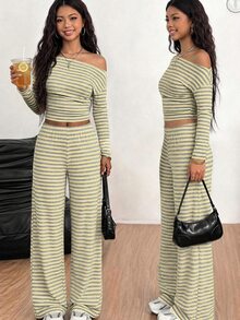 SHEIN طقم سويت شيرت للفتيات المراهقات، كاجوال خريفي بطبعة Love Island، للعودة إلى المدرسة/الخريف - متعدد الألوان - مشاهدة 6