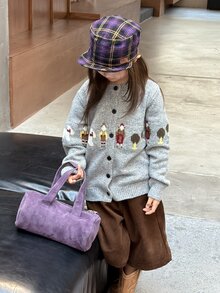 Dazy Kids Tween Girl) Casual Loose Long Sleeve Thick Autumn/Winter Cardigan - Light Grey - View 5