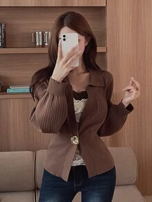 DAZY Women Cardigans - Coklat - View 6