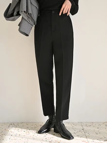 Dazy Tall Business Casual Solid Color Women's Suit Pants Fall - Black - View 4