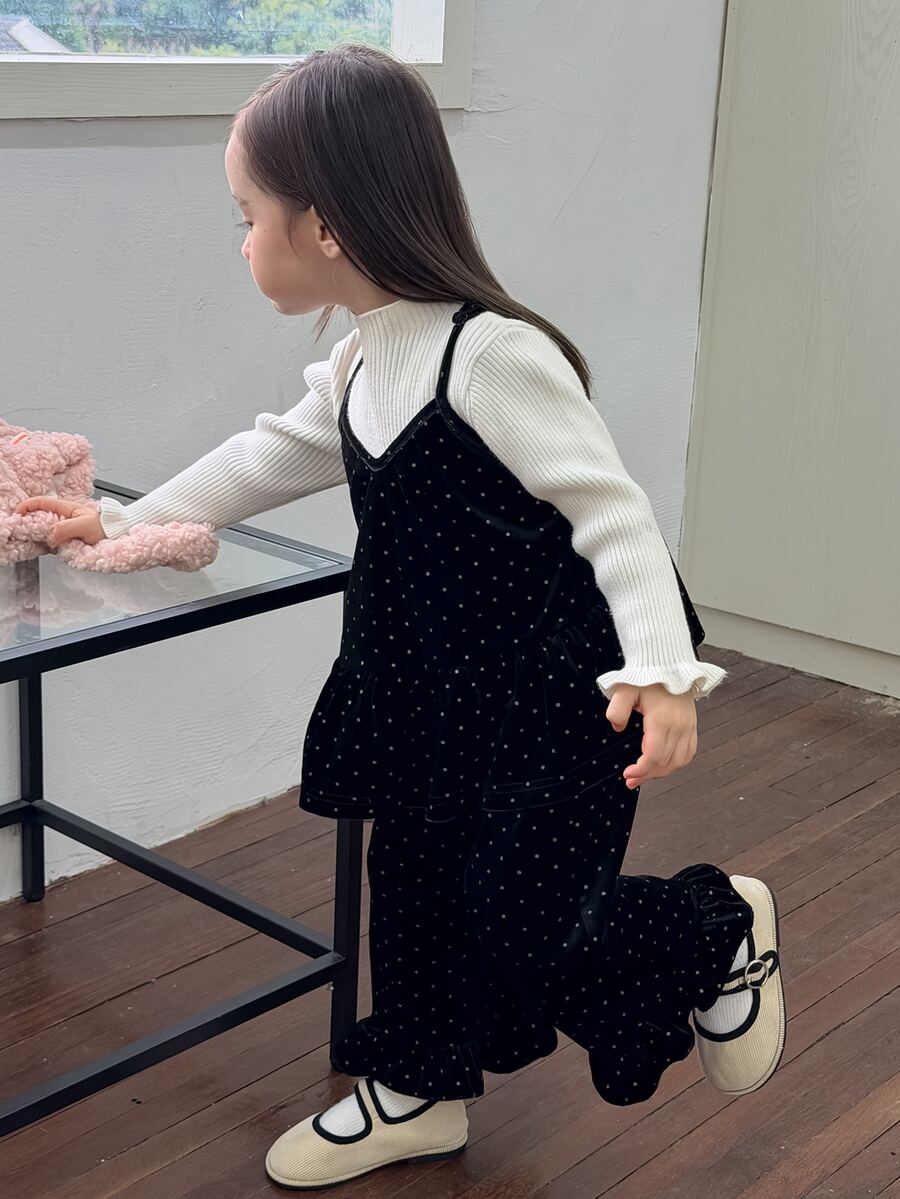 Dazy Kids Infant/Toddler (Girl) Polka Dot Korean Style 2 Pieces Camisole Set - Black - View 1