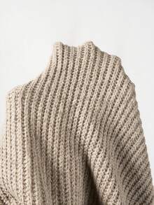 SHEIN Women's Vintage Contrast Color Lapel Long Sleeve Knit Cardigan - Apricot - View 8