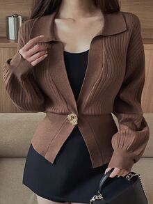 DAZY Women Cardigans - Coklat - View 4