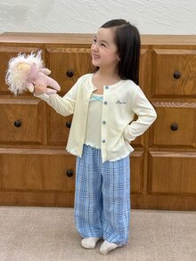 Dazy Kids Infant (Girl) Solid Color Casual Long Sleeve 3 Pieces Set Loungewear - Apricot - View 1