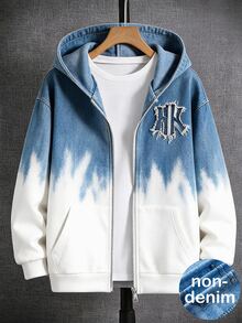 SHEIN 青少年男孩字母印花拉鍊連帽衛衣，內裡刷毛 - 彩色 - 查看 8