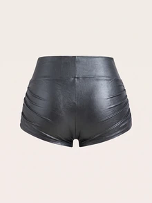SHEIN EZwear 女款素色休閒百搭日常穿搭短褲 - 淺灰色 - 查看 2