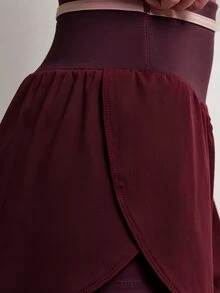 Nöista Women's Colorblock Casual Daily Travel Sports Shorts - Burgundy - View 10