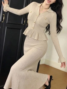 DAZY Women Sweater Dresses - Apricot - View 4