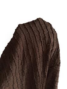 Roveilla Gaun A-Line Rajut Tekstur Polos Ukuran Besar dengan Detail Kancing - Coffee Brown - View 7