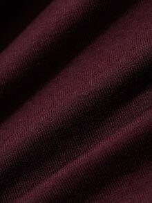 DAZY Minimalist Solid Color V-Neck Cinched Waist Long Sleeve Short Dress Women's Nightgown - Burgundy - View 7