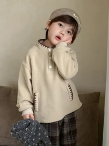 Dazy Kids Infant (Boy) Round Neck Fleece Korean Style Long Sleeve Sweatshirt - Baby Blue - View 7