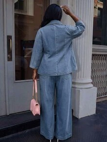 BriallanyX BriallanyX Plus Size Women's Casual Kawaii Versatile Everyday Denim Jeans Date Night Night Out Party - Blue - View 2