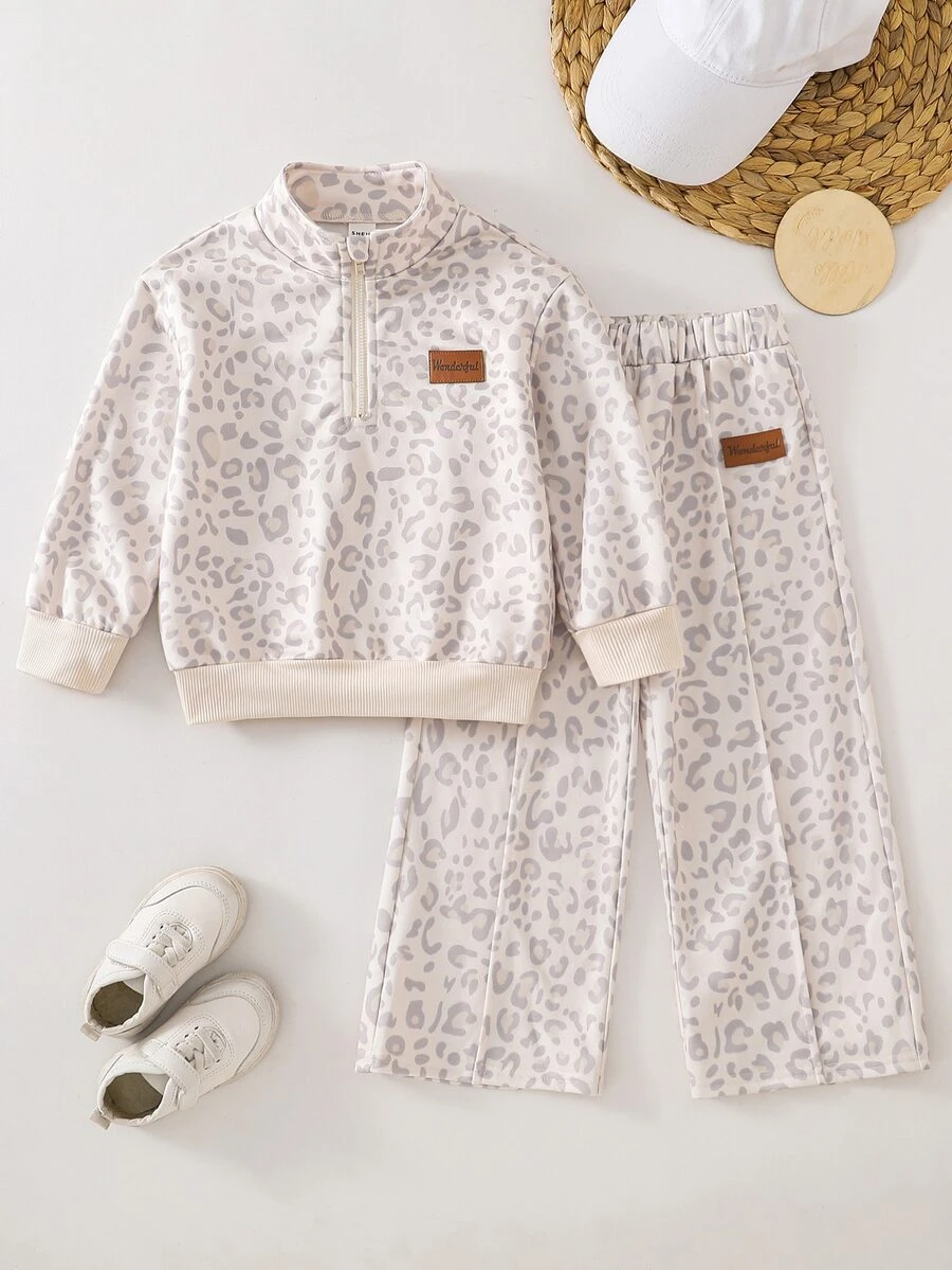 Young Girl Thickened Autumn/Winter New Sweatshirt Set, Color, Casual Versatile For Streetwear - Multicolor - View 1