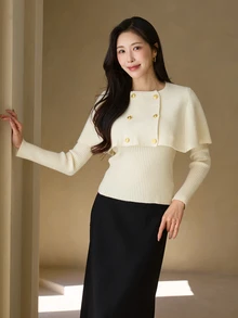 DAZY 2PCS Women Sweater Co-Ords - Beige - View 4
