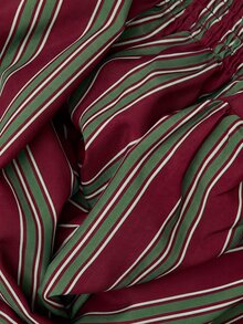 Nöista Striped Shirt With Gathered Stand Collar And Puff Sleeves - Multicolor - View 11