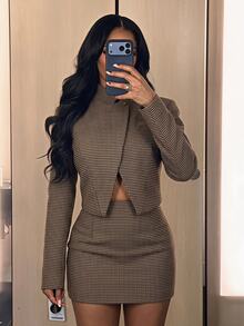 SHEIN SXY Women Suit Sets - Coklat - View 1