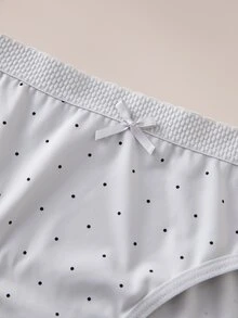 SHEIN 6pcs/Pack Fresh Small Polka Dot Comfortable Minimalist Women's Triangle Panties - Multicolor - View 8