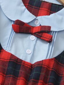 Dazy Kids Tween Girl Plaid 2 In 1 Patchwork Casual Daily Dress - Multicolor - View 7