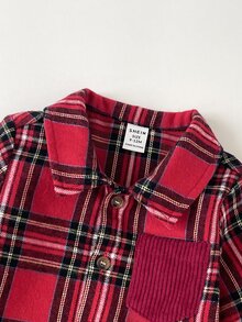 SHEIN 中性嬰兒男/女嬰秋冬休閒復古風長袖上衣與長褲套裝 - 彩色 - 查看 5