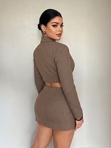 SHEIN SXY Women Suit Sets - Coklat - View 2