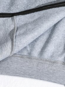 SHEIN Teen Boy Zip-Up Hoodie And Pants Casual Daily Outfit Set - Grey - View 8
