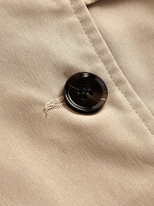 SHEIN Girlism 少女秋季寬鬆休閒極簡舒適收腰優雅短版時尚冬季外套，適合日常優雅通勤穿搭 - 棕色 - 查看 7