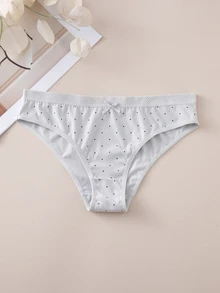 SHEIN 6pcs/Pack Fresh Small Polka Dot Comfortable Minimalist Women's Triangle Panties - Multicolor - View 6