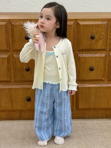 Dazy Kids Infant (Girl) Solid Color Casual Long Sleeve 3 Pieces Set Loungewear - Apricot - View 8
