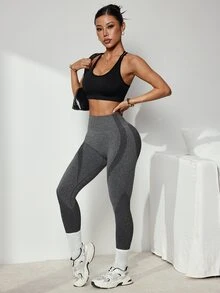 Slayform Women's High Waist Daily Fitness Workout Leggings - Black - View 7