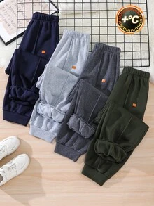 SHEIN 4件組青少年男孩冬季運動長褲 - 彩色 - 查看 7