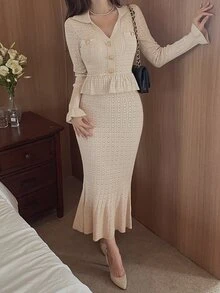 DAZY Women Sweater Dresses - Apricot - View 5