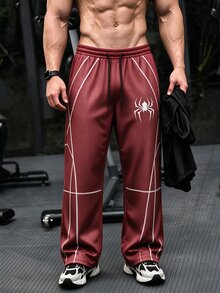 GymBeat Men's Spider Pattern Casual Daily Travel Sports Long Pants - Multicolor - View 3