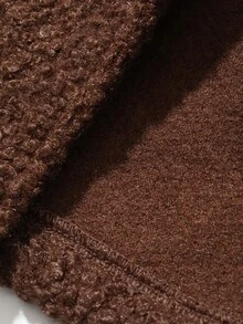 DAZY Women's Solid Color Square Neck Long Sleeve Single-Breasted Elegant Jacket - Brown - View 9