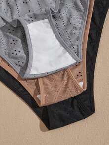 Lullawish Women's Hollow Embroidery Casual Comfortable Lingerie Set - Multicolor - View 6