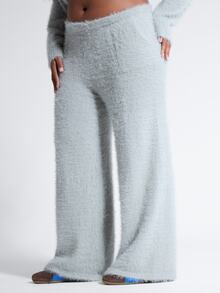 MUSERA Plus Size Grey Knit Low Rise Loose Relaxed Fit Trouser Pants Fall Autumn Winter Women Outfit Day Outfit Casual - Grey - View 3