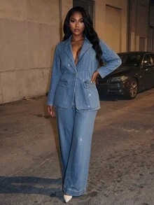 BriallanyX BriallanyX Plus Size Women's Casual Kawaii Versatile Everyday Denim Jeans Date Night Night Out Party - Blue - View 7