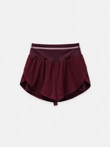 Nöista Women's Colorblock Casual Daily Travel Sports Shorts - Burgundy - View 4