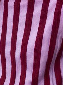Nöista Vertical Stripes Round Neck Knit SWEATER - Purple - View 7