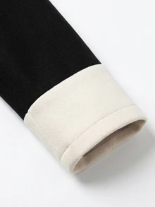 Yalmera Two Tone Double Breasted Overcoat - Black - View 4