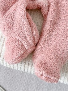 SHEIN 女嬰卡通圖案休閒日常連身連帽長褲 - 粉色 - 查看 7