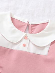 Dazy Kids Tween Girl Bow Decor Colorblock Casual Daily Summer Dress - Pink - View 3