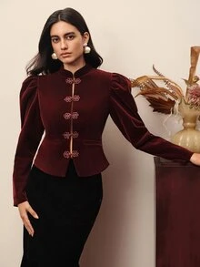 BELROSIE Women Blazers - Burgundy - View 5