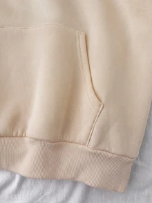SHEIN 青少年女孩豹紋英文字母寬鬆休閒衛衣/秋季、Y2K、萬聖節、冬季、秋天/杏色 - 杏色 - 查看 6
