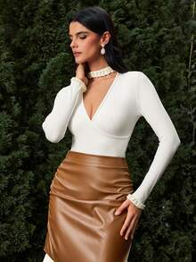 VOLUPTÉ CURVE Women Bodysuits - White - View 3