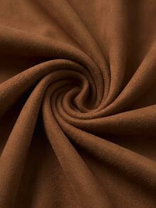 LUMIGAL Brown Solid Color Button Vintage Maillard Jacket For Daily Outings, Photography And Commuting - Brown - View 7