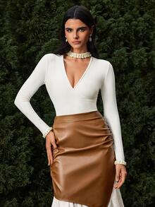 VOLUPTÉ CURVE Women Bodysuits - White - View 2