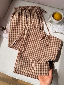 Comfortcana 大尺碼女款春夏休閒格紋長褲 秋季 - 彩色 - 查看 6