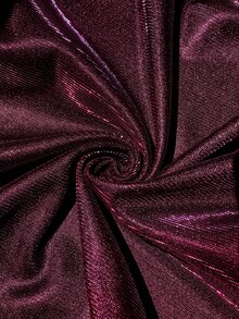 SHEIN EZwear 大尺碼女款幻彩短版長袖夾克外套 冬季秋季 - 酒紅色 - 查看 7