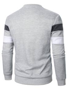 Manfinity Homme Men's Colorblock Casual Daily Wear Long Sleeve Sweatshirt - Multicolor - View 2